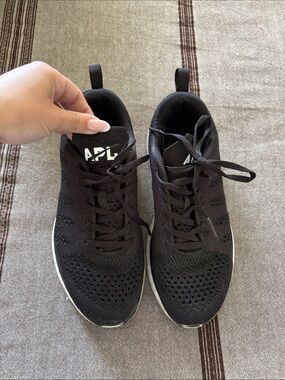 APL Black Knit Athletic Sneakers with White Midsole